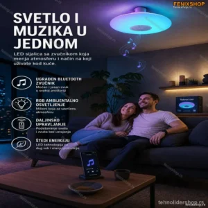 RGB LED Plafonjera sa Ugrađenim Bluetooth Zvučnikom i Daljinskim Upravljačem