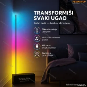 RGB Ugaona Lampa sa 300+ Efekata Boja i Daljinskim Upravljačem