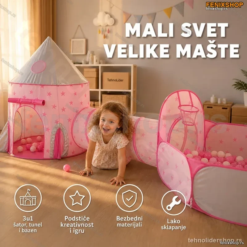 Roze 3 u 1 dečija igraonica – mali svet mašte u jednom setu Roze 3 u 1 dečija igraonica – mali svet mašte u jednom setu
