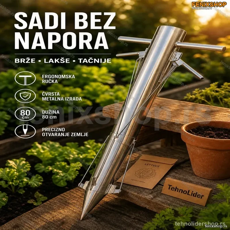 Ručna Sadilica za Baštu – Ergonomska, Metalna, 80 cm Ručna Sadilica za Baštu – Ergonomska, Metalna, 80 cm