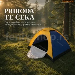 Šator za kampovanje za 2 osobe sa mrežicom