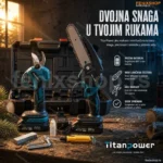 Set Aku Makaze i Aku Testara+dve baterije (68V) TitanPower