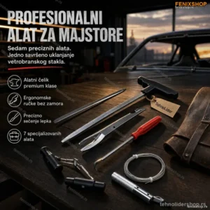 Set Alata za Uklanjanje Vetrobranskog Stakla – 7 kom, Alatni Čelik