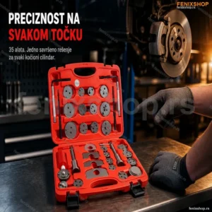Set Alata za Vraćanje Kočionih Cilindara – 35 Komada, Levo i Desno