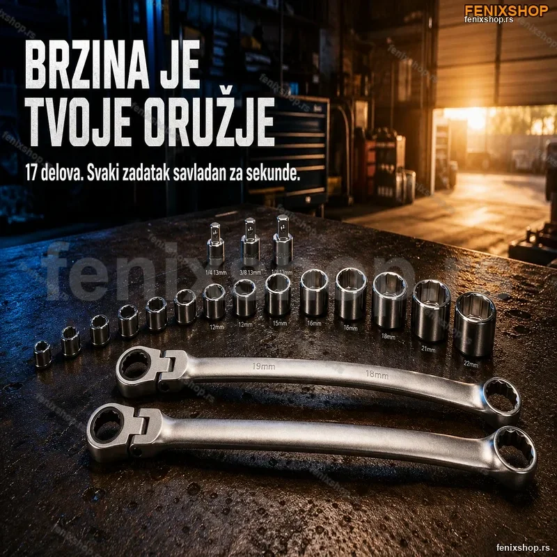 Set Brzih Ključeva sa Adapterima – 17 Delova za Brz i Precizan Rad Set Brzih Ključeva sa Adapterima – 17 Delova za Brz i Precizan Rad