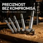 Set Čeonih Burgija za Klap Šarke – 5 Komada u Drvenom Pakovanju