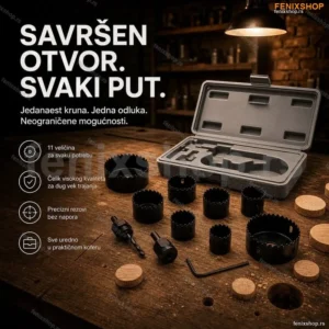 SET KRUNA od 11 delova za bušenje OTVORA 19-64 mm