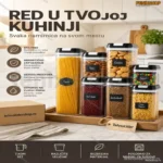 Set Kuhinjskih Organizatora za Začine i Namirnice – 7 Kom + Marker i Nalepnice Gratis