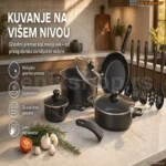 Set šerpi 13 delova sa granitnim nelepljivim premazom – za sve vrste šporeta