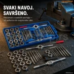 Set Ureznica i Nareznica Navoja – 40 Delova, M3–M12 i NPT
