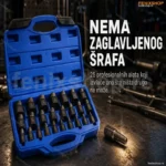 Set za Vađenje Šrafova 25 Komada – Hrom-Molibden Čelik, Levoruki Spiralni Dizajn