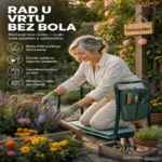 Sklopiva Baštenska Radna Stolica sa Osloncem za Kolena i Torbom za Alat