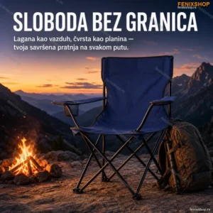 Sklopiva kamp stolica 80x51x74cm — metalni ram, nosivost 120kg