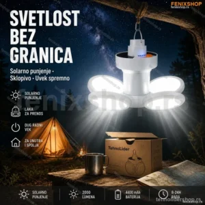 Sklopiva Solarna Lampa – Jako Osvetljenje Bez Struje