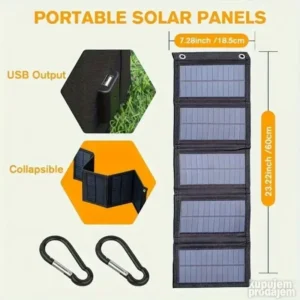 Sklopivi solarni USB punjač 35W za planinarenje i kampovanje
