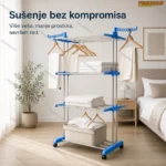 Sklopivi stalak za sušenje veša sa točkićima