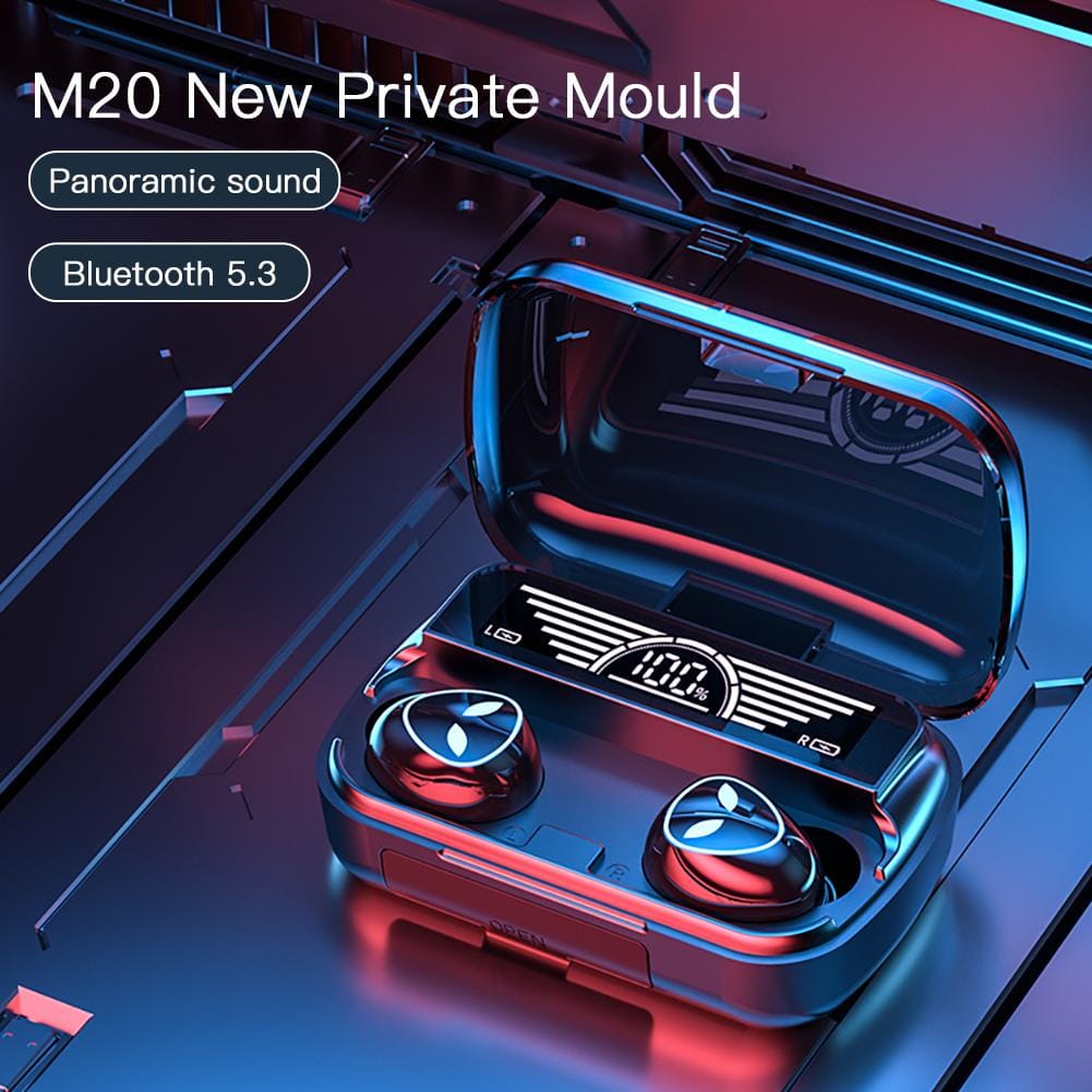 Slusalice Bluetooth M20 + Power bank Slusalice M20 Bluetooth slušalice M20 - u upotrebi