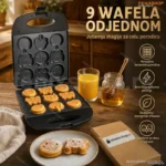 Sokany Aparat za Waffle i Tople Sendvice 750W – 9 Wafela Odjednom