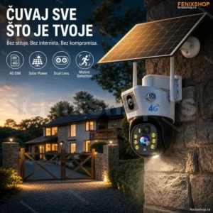 Solarna 4G WiFi kamera sa dva sočiva TP14 — bez struje i interneta, za spoljnu upotrebu