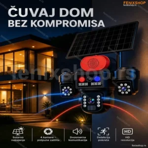 Solarna PTZ Kamera sa Tri Sočiva 4G 25Mpix – Bežični Nadzor 24/7