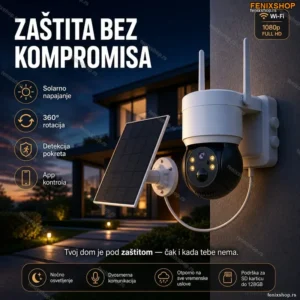 Solarna Rotirajuća Wi-Fi Kamera Q6