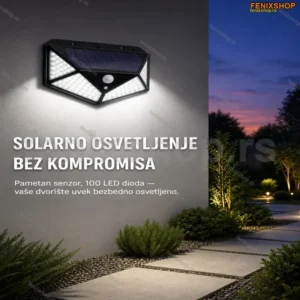 Solarna zidna lampa sa 100 LED dioda i senzorom pokreta