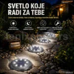 Solarne Disk Lampe Set 4 kom – 8 LED Dioda za Dvorište i Staze