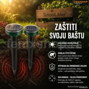 Solarni rasterivač KRTICA, ZMIJA i ostalih štetočina 2 KOMADA