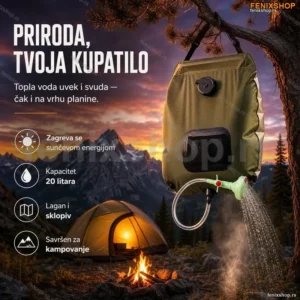 Solarni tuš 20L za kampovanje deluxe