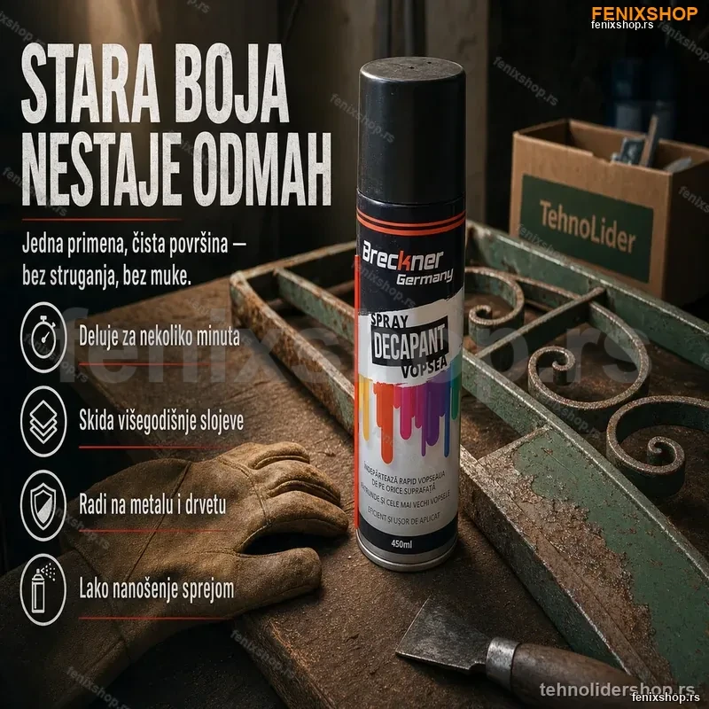 Sprej za Uklanjanje Farbe – Brzo Skidanje Boje sa Metala i Drveta 450ml Sprej za Uklanjanje Farbe – Brzo Skidanje Boje sa Metala i Drveta 450ml