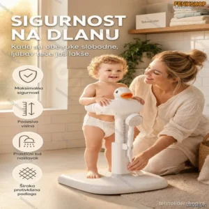 Stalak za Kupanje Bebe sa Podesivom Visinom i Držačem – ABS Plastika