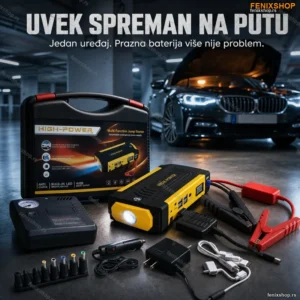 Starter Akumulatora sa Kompresorom – Mobilni Punjač i Jump Starter za Auto
