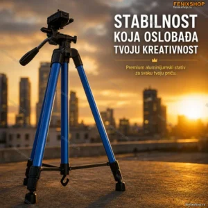 Stativ Tripod 3366 – Podesivi Aluminijumski Stalak za Fotoaparat i Telefon