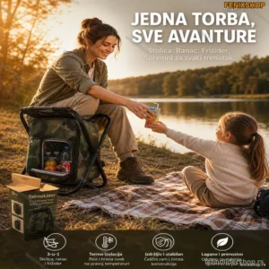 Stolica i Termo Ranac 3u1 – Sklopiva Stolica sa Rashladnom Torbom 20L
