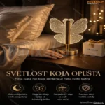 Stona Lampa Leptir – Dekorativno Svetlo za Spavaću Sobu