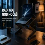 T9 Multifunkcionalni Sto za Laptop sa Kulerom i Postoljem za Miša — Podesiv, Sklopiv, Aluminijumski