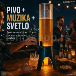 Točilica za pivo 3L sa LED svetlom i Bluetooth zvučnikom