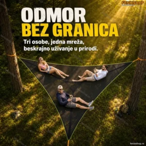 Trougaona Viseća Mreža za Kampovanje – Ležaljka za 3 Osobe