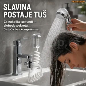 Tuš nastavak za slavinu sa crijevom od 1.5m — univerzalni priključak 23mm