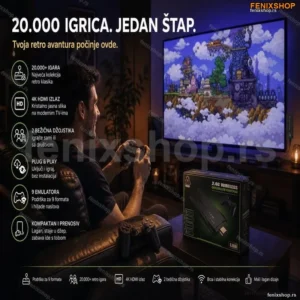 TV Game Stick Retro Konzola sa 20.000 Igrica i 2 Bežična Džojstika