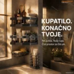 Ugaone tuš police od nerđajućeg čelika — set 5 komada bez bušenja
