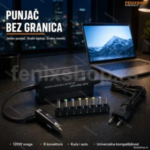 Univerzalni punjac za laptop 120 W 2 u 1