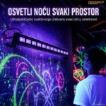 UV LED Bar Blacklight Svetlo 9×3W – Fluorescentno UV Svetlo za Zid