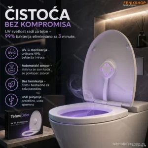UV Sterilizator za WC Šolju – Automatska Dezinfekcija Bez Hemije