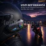 V10 Pro Intercom Bluetooth Slušalica za Kacigu — 32h Baterija, IPX6 Zaštita