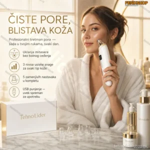 Vakuumski Čistač Pora Lica – USB Punjenje, 3 Nivoa Jačine