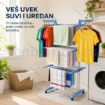 Velika Sušilica za Veš na 3 Nivoa – Sklopivi Stalak sa Točkovima