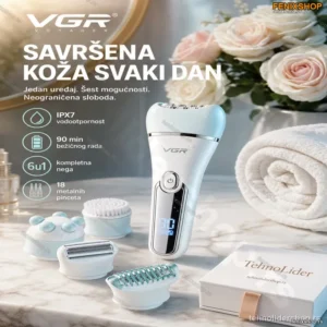 VGR 733 Epilator Set 6u1 – Električni Epilator za Lice i Telo