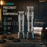 VGR V-675 Profesionalni Set za Šišanje – Metalno Kućište i LED Ekran