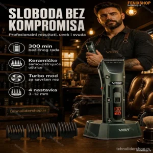 VGR V-696 Profesionalna Mašinica za Šišanje – 300 Min Bežičnog Rada